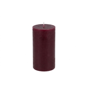 Candle Rustic Pillar Burgundy 7x13cm