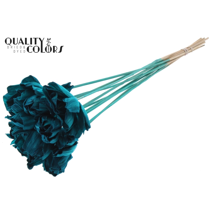 <h4>Shola Dear Holly 6cm on stem Turquoise</h4>