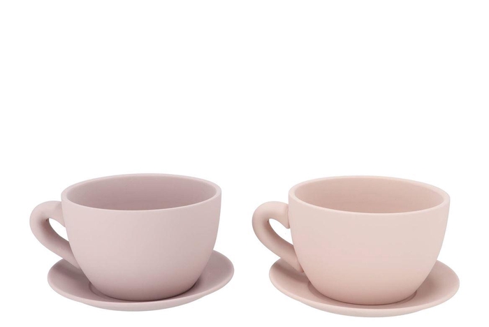 Chai Natural Pot Cup And Saucer Ass 23x19x12cm