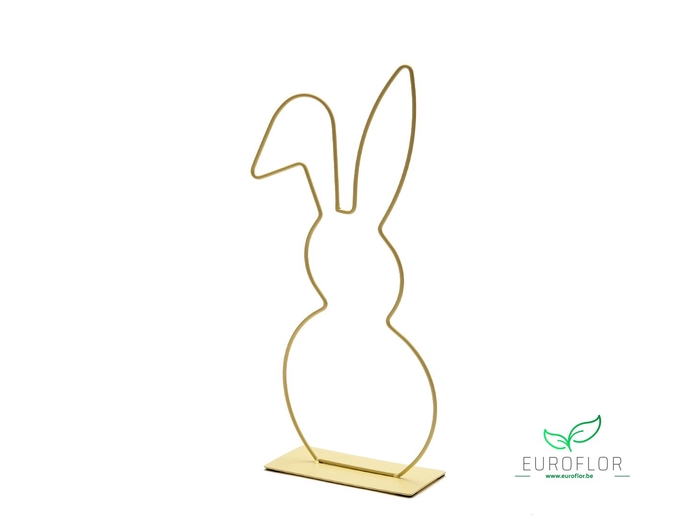 METAL BUNNY ON BASE 40CM YELLOW