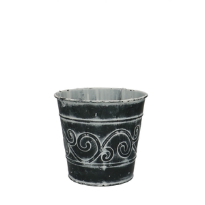 Zink Barok pot d13*12cm