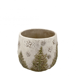 Kerst Keramiek Xmas pot d15.5*13.5cm