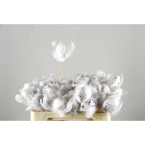 Stick Egg+Feather White