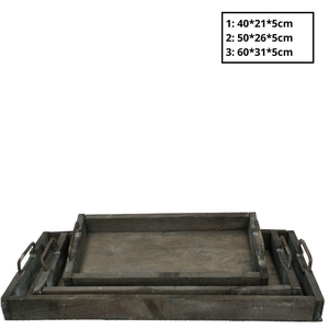 Hout Tray Sturdy S/3 60*31*5cm