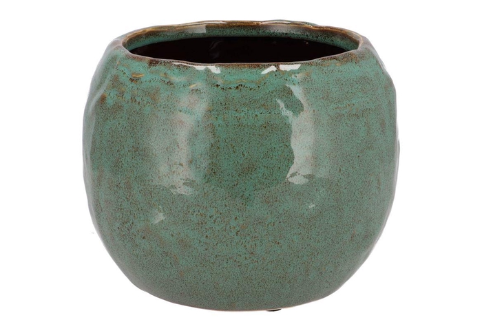 Iron Stone Green Ball Pot 24x24x16cm Nm