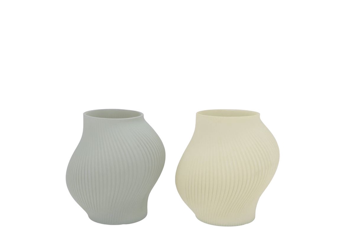 <h4>Luxx Nordic Green Vase Swirl Ass 15x15x14cm</h4>