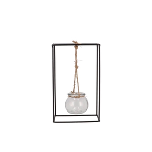 Polly Black Metal Rack 1 Glass Hanging 15x8x25cm
