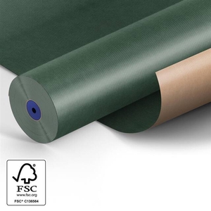 Papier: 60cm br. kraft 50gr Fond d.groen 400m