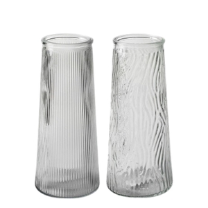 Glas Pisa vaas d10*22.5cm ass.
