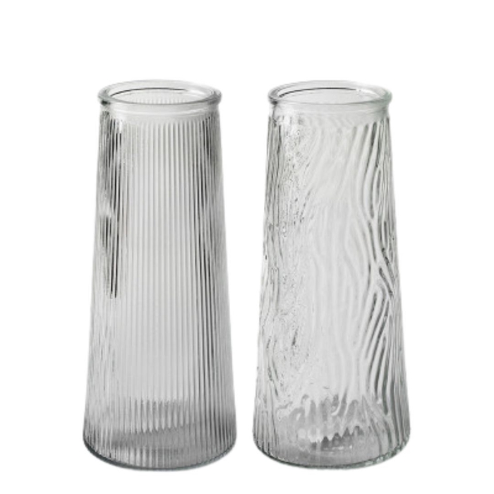 Glass Pisa Vase d10*22.5cm ass.