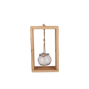 Polly Wood Rack 1 Glass Hanging 15x8x25cm