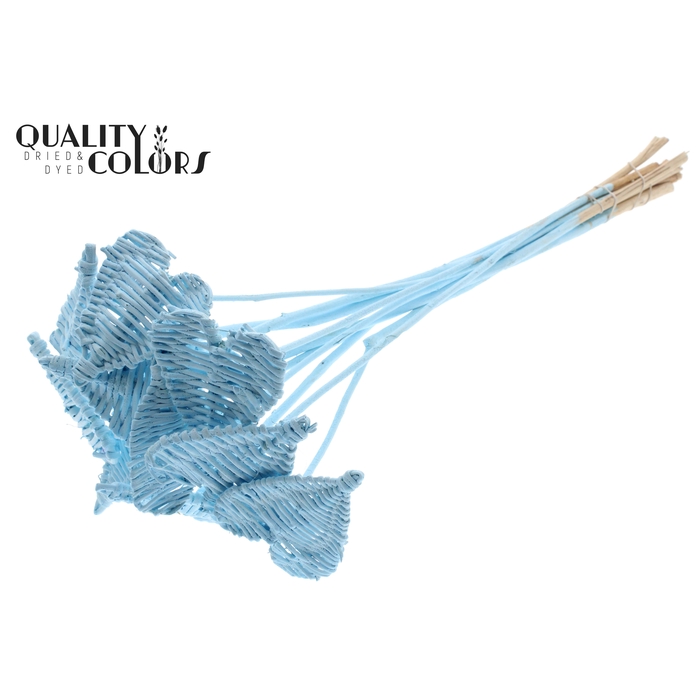 <h4>Lata Heart 8cm on stem Hat type Covered Light Blue</h4>