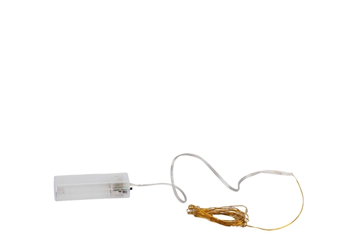 Led Shine Light Chain 20led Timer Excl. Battery 95+10cm Gold
