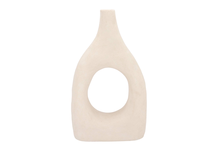 Lisboa White Vase Oval 28x11x46cm Nm