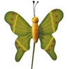 Pick Butterfly flying wood 7x8cm+50cm stick green