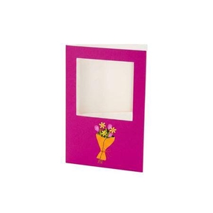 Gift Tile Card Flower Bouquet Pink 21x14x1cm