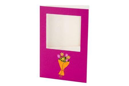 <h4>Gift Tile Card Flower Bouquet Pink 21x14x1cm</h4>