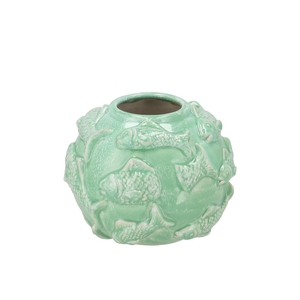 Shella Green Vase Fish 18x18x14cm