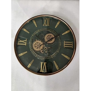 Clock Gear Ø60cm Brown-Green 1