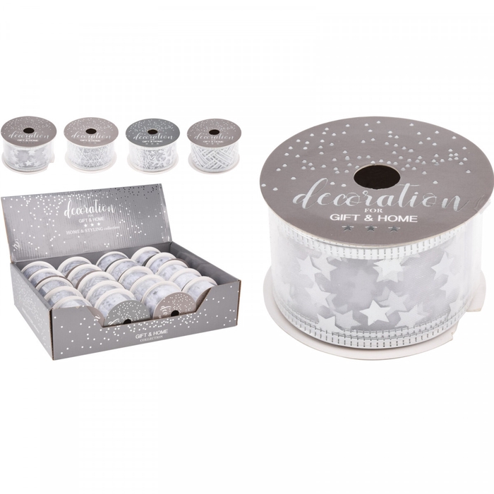 Kerst Lint organza deco 38mm 2.7m