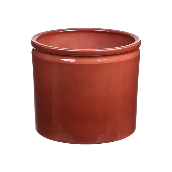 <h4>Pot Lucca1 d27.8xh25.7 brown glazed</h4>