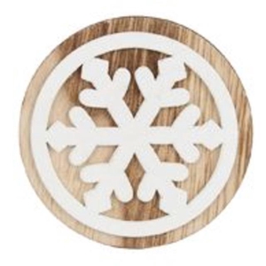 Lux snowflake wood 7cm + clip