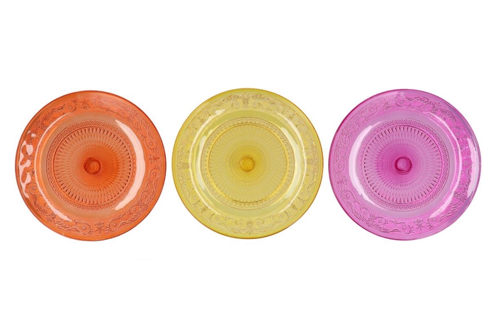 <h4>Dayah Orange Mix Glass Plate 32,5x2,5cm Ass P/1</h4>