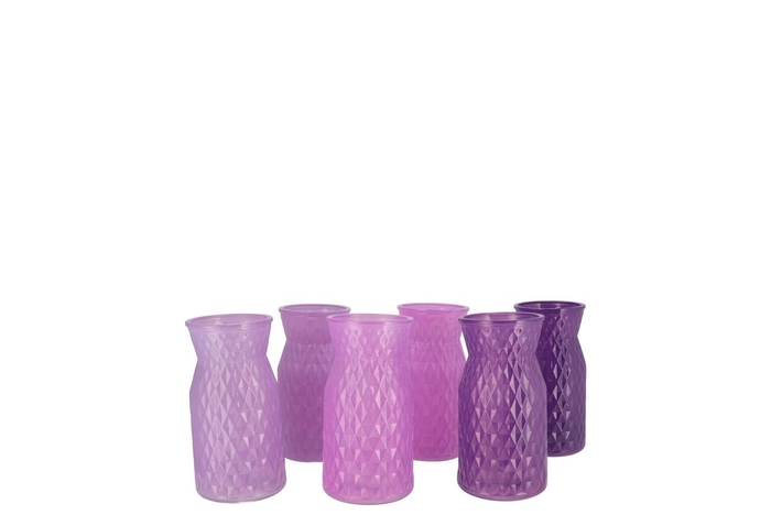 Diamond Purple Mix Vase Ass 8x11cm Nm