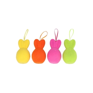 Easter Flock Dutch Orange Bunny Hanger Ass 8x8x14cm