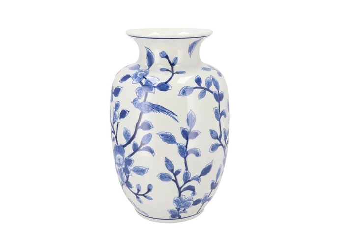 <h4>Hailey Blue Porcelain Vase Flower 21x32cm</h4>