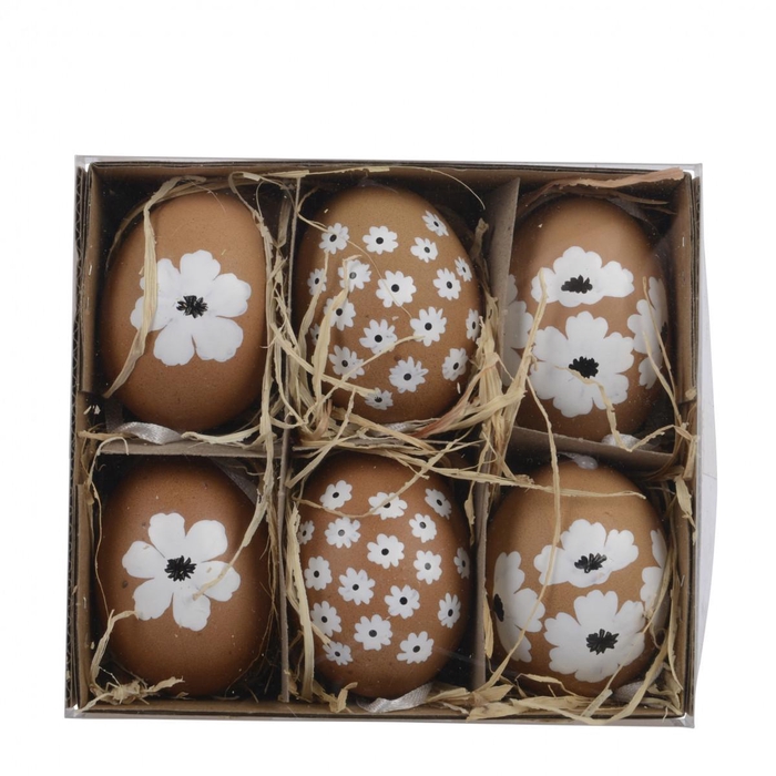 <h4>Pasen Kippenei flower d4*6cm x6</h4>