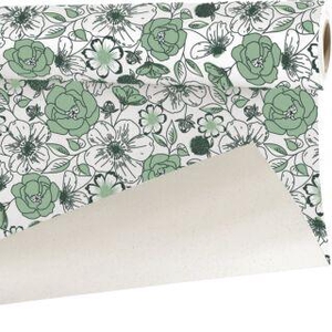 Papier betterave fleurs verte (57I0036)