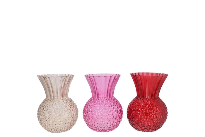 <h4>Senna Dutch Pink Mix Vase Ass 13x18cm</h4>