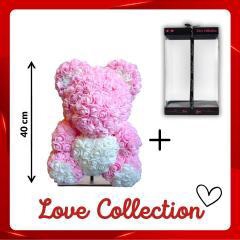 <h4>arr6 Deco beer 40cm - Licht roze wit hart</h4>