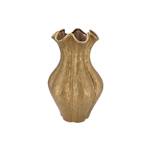 Inga Driss Gold Vase Active Glaze 27x27x44cm