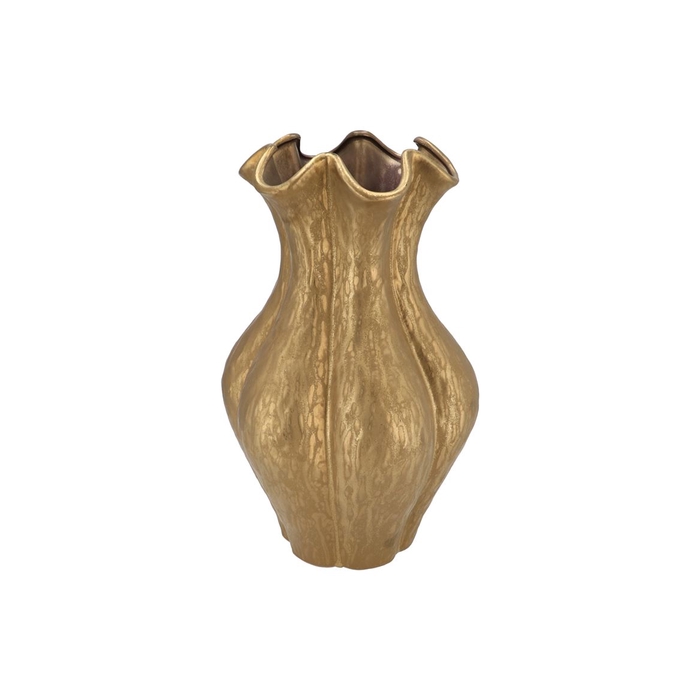 <h4>Inga Driss Gold Vase Active Glaze 27x27x44cm</h4>