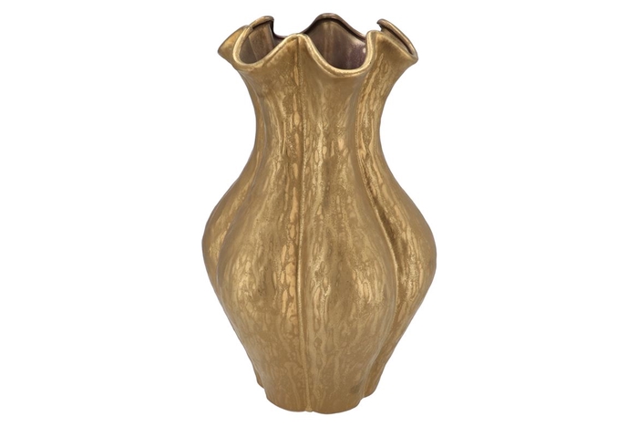 <h4>Inga Driss Gold Vase Active Glaze 27x27x44cm</h4>