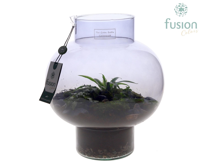 <h4>Green Bottle Laura Medium Smoky glas met arrangement</h4>