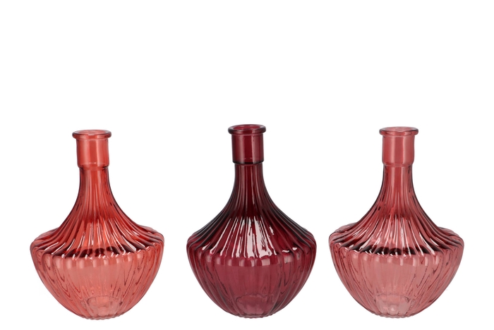 Dayah Red Mix Glass Vase 17x24cm Nm