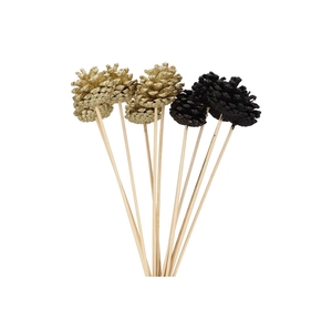 Pick Shine Pinecone Nat Black/gold Glitter 50cm Ass P/12