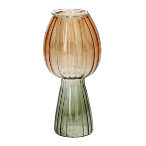 DF02-730302200 - Candle holder Morel2 d3.4/5.5xh11.8 green/orange