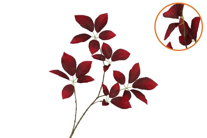 Silk Leaf Elder Dark Red 81cm