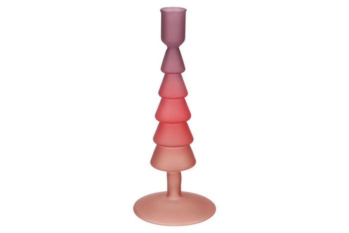 Nova Red Candle Holder Tricolor 9x9x22cm Nm