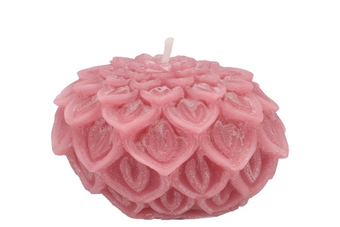 Candle Dahlia Old Dark Pink 12x8cm