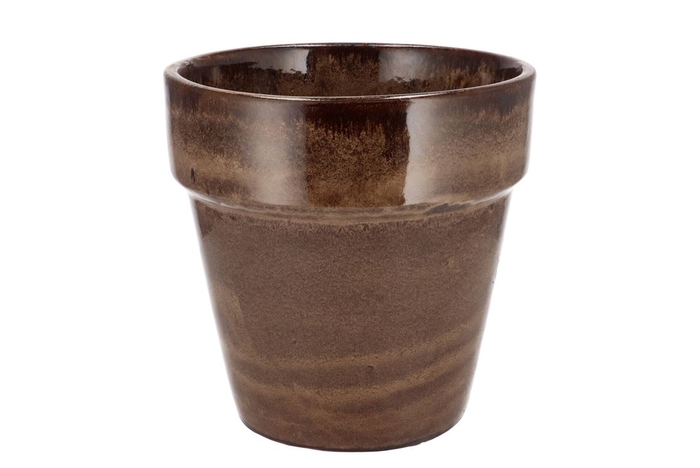 Ebbi Moss Brown Pot Glaze 20x20cm Nm