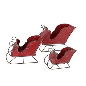 Kaya Red Sleigh S/3 40x16x26/29x13x20/24x9x15cm