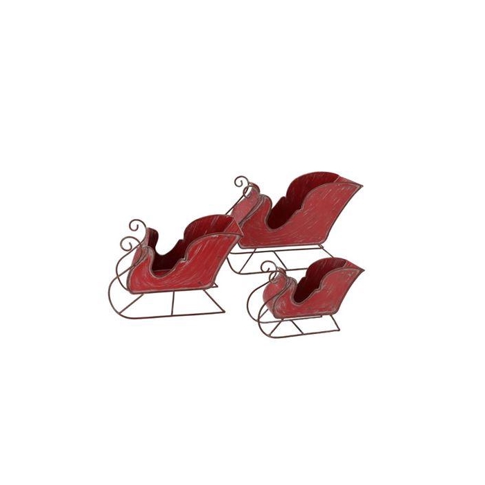 <h4>Kaya Red Sleigh S/3 40x16x26/29x13x20/24x9x15cm</h4>