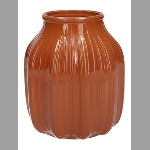 DF02-664325200 - Vase Suko d8.5/13.8xh16 brown/terra milky