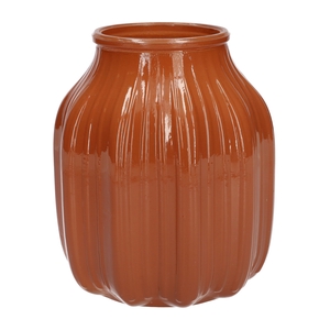 DF02-664325200 - Vase Suko d8.5/13.8xh16 brown/terra milky