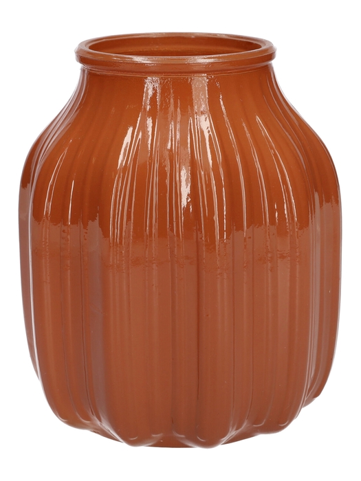 <h4>DF02-664325200 - Vase Suko d8.5/13.8xh16 brown/terra milky</h4>